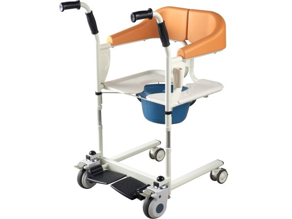 H46f6280b64ed484b8ae23a048feffb30S.jpg Adjustable Portable Manual Transfer Chair with Bedpan