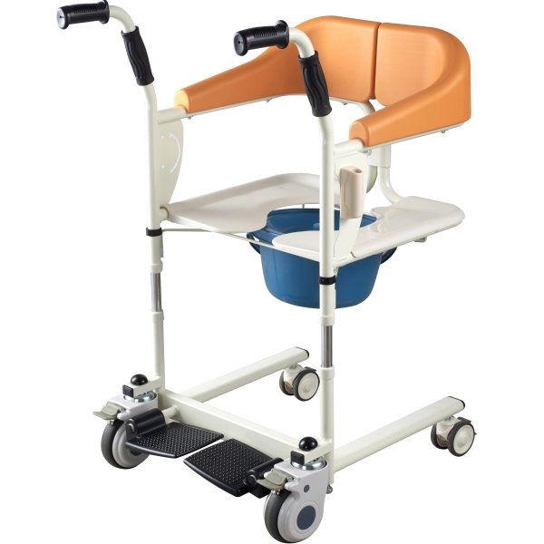 H46f6280b64ed484b8ae23a048feffb30S.jpg Adjustable Portable Manual Transfer Chair with Bedpan