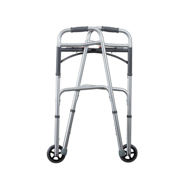 Hc92627fd6fb64beba808790815e5c429V.png WA226 Dual Button Walking Frame Aluminum Folding Walker & Rollator